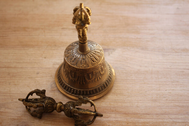 Dorje und Glocke groß - 9 cm (Bronze)