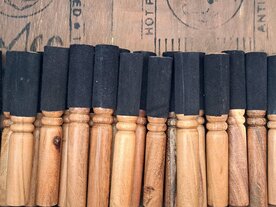 Schlägel Holz - Leder winzig  Ø 20mm  (N)-schwarz