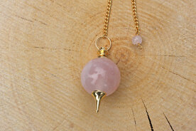 Pendel Rosenquarz, rund ( silber farbe )